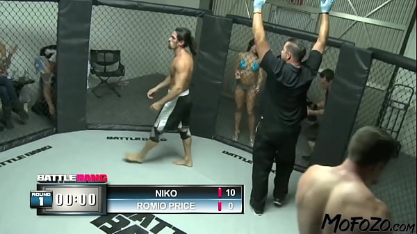 Busty blonde gets fucked by the fighter