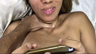 Free-use Creampie: Tight Pussy Latina Babe Got Used While Playing with Her Phone
