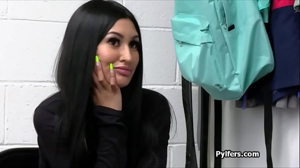 Inked Latina hammered hard on the office desk 