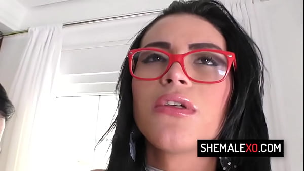 Stunning transsexual babe Agatha Melo ass banged hard 