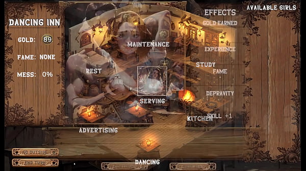 Manage girls in the dancing inn western cartoon hentai