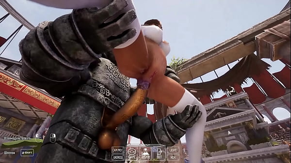 Lara croft found an ancient totem in front of which she spread her legs and quickly came 