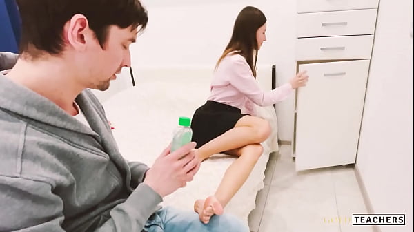 Pov student girl made the best footjob to her beloved teacher and cum on feet