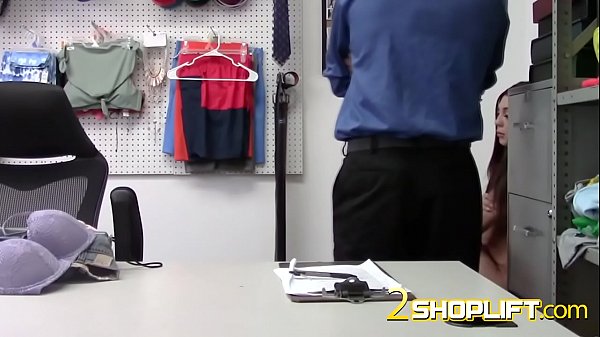 A sex deal with_a hot_blowjob by a petite brunette teen thief.