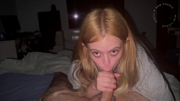 I was already in bed when my stepsister surprised me with a perfect blowjob