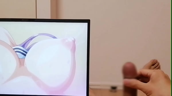 Horny Otaku Moaning Loudly Jerking Off Big Dick While Watching Hutanari Hot Hentai. camshot POV 