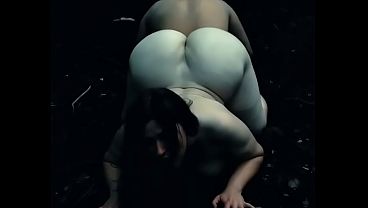 Ai witch captures two tourists forces reverse doggy fuck while showing off soles ass & tits 