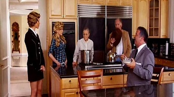 Step sisters give brother a double blowjob