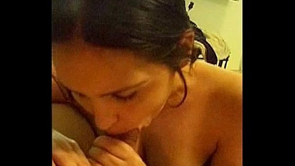 Big tit brunette gives a POV blowjob to a big cock 