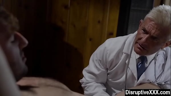Grandpa doctor extracts young gay guy's sperm 