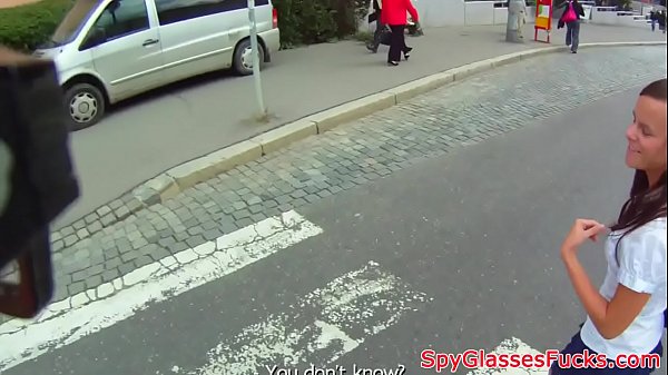 Petite euro filmed on spycam in_public