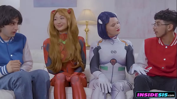 Play MP4 - Sexy cosplay girls are looking for a way to go to CUMICON&comma; luckily if you exchange their stepbrothers' cocks they can complete their journey&period;