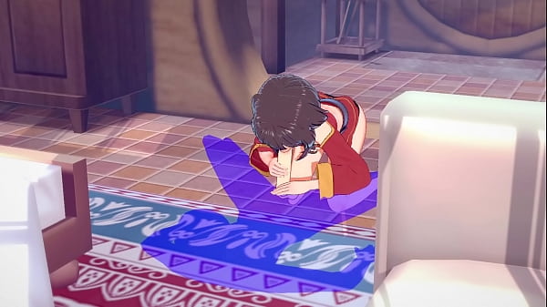 KonoSuba Hentai - Megumin blowjob and cum in her mouth - Japanese Asian Mangaanime game porn