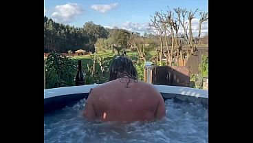 Outdoor Sex with a Hot Blonde MILF in a Hot Tub - Jacuzzi 