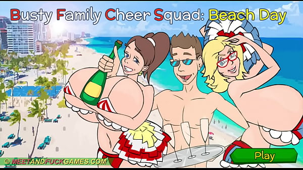 Busty Family CheerSquad Beach Day