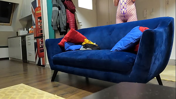 Pretty blonde babe in sexy lingerie presenting her goodies