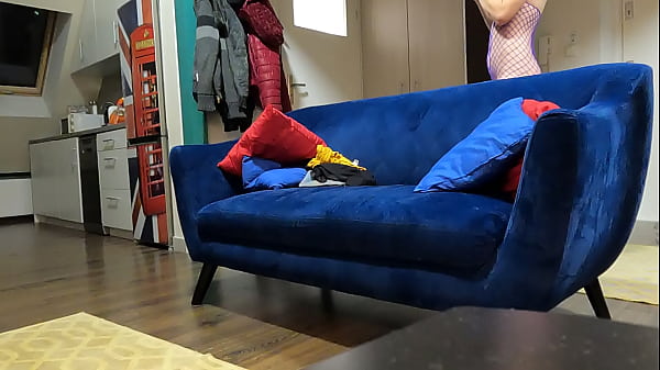 Pretty blonde babe in sexy lingerie presenting her goodies