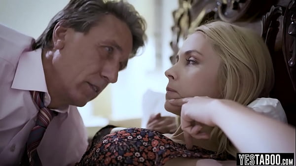 Cute blonde gets rough fucked by a horny old dude 