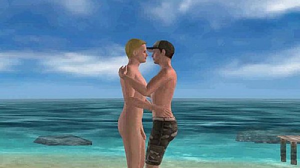 Two sexy 3D studs are fucking out in the sun 