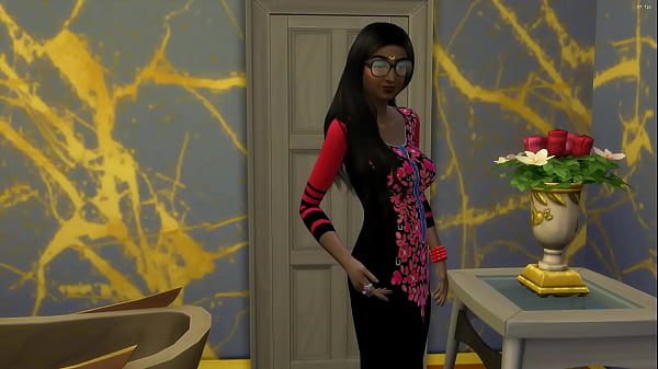 Indian step son bursts into the bathroom over his mom while she takes a bath