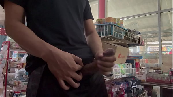 Play MP4 - Jerk off in shop cum in public&period;