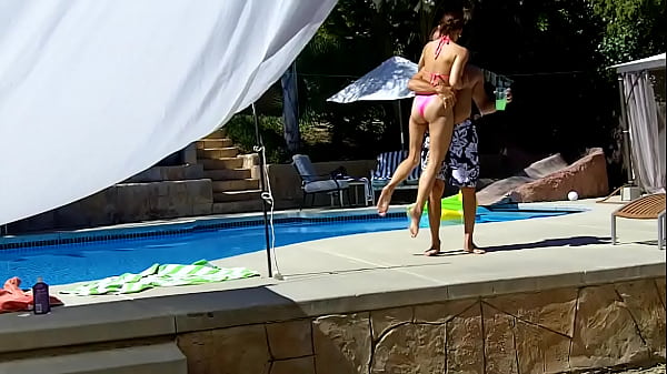 Lexi bloom cute petite girl tied up bondage and fucked poolside and get facial 