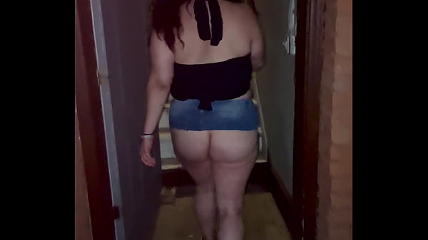 Girlfriend wearing micro mini skirt 