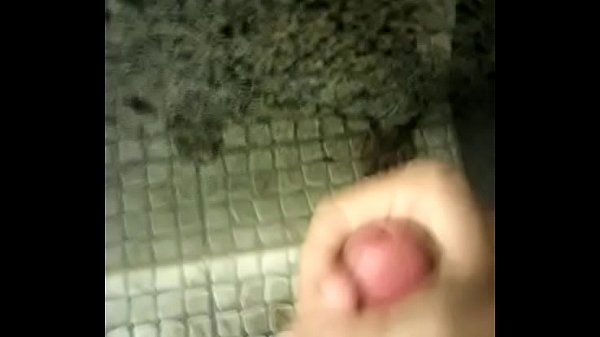 Tirei leite do meu pau gozando na parede do banheiro 