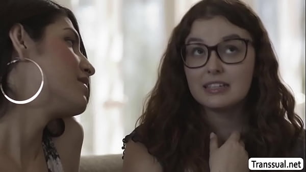 Shy teen goes to the house of bestfriends TS girlfriend to meet her.After that,they start kissing each other and she lets her lick her tight pussy.In return,she sucks the shecock of TS and lets her fuck her wet pussy so hard. 