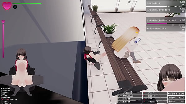 エスカレーター上がってる最中に、前のお姉さんのふくらはぎにおち〇ぽの先っぽが接触！ 