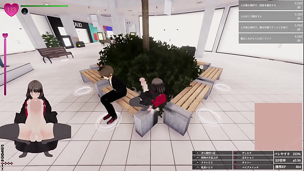 エスカレーター上がってる最中に、前のお姉さんのふくらはぎにおち〇ぽの先っぽが接触！ 