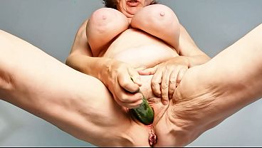 Unusual objects in the busty gilf gets pleasure in a perverted way