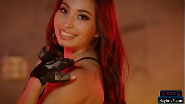Latina gym teen doing kettle bell swings and gets naked 