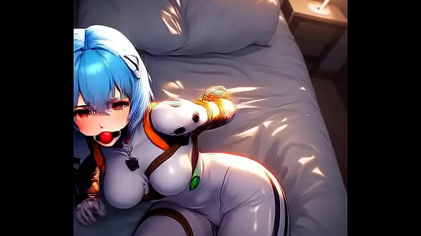 Rei Ayanami in tight suit tied 