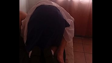 19 year old step daughter sucks daddy off gets fucked doggystyle in school uniform and get pounded missionary step family porn