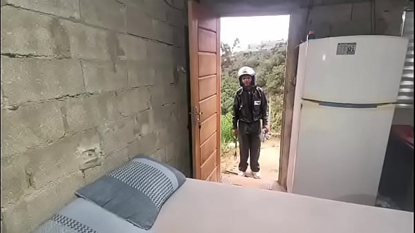 The Mercado Livre delivery guy greeted me wearing only a towel. The guy got really turned on when I took off the towel and he saw my black cock. 