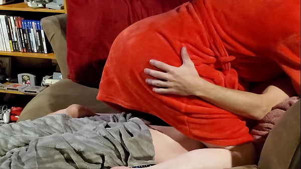 Milf came over to cuddle in fleece robe but i knew she wanted a mouthful 