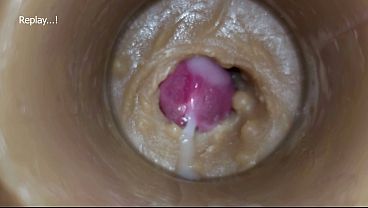 Extreme close up! Injecting a large dose of sperm pussy toy Camera 4k