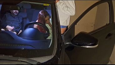 Cuckold leaves wife with her ass out the car window for strangers to fuck her! 