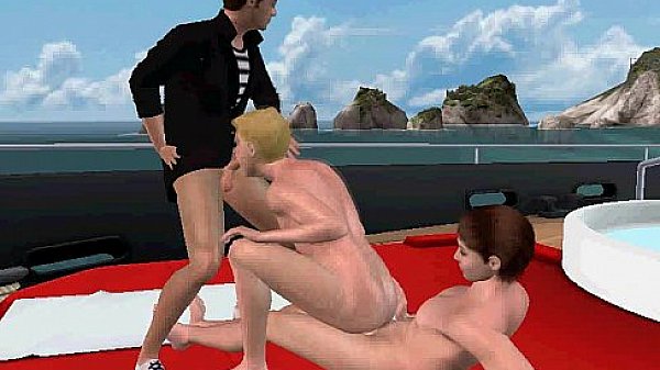 On this boat there is a sexy 3D threesome happening 