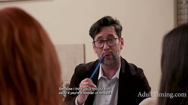 Busty ginger step mom gives her brunette teen a important experience that will help decide dicks vs pussies