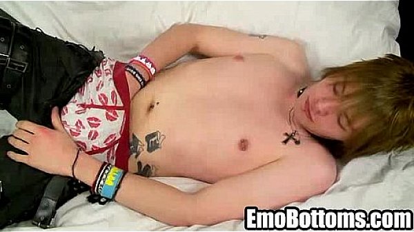 Emo twink Alex Phoenix playing with his hard cock 