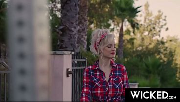 Big tit blonde kenzie taylor lures man into poolside suck