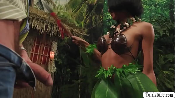 Bald dude is lost in the jungle and he meets TS Lola Morena in the middle of the jungle 