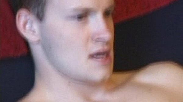Amateur straight twink jerking off on couch 