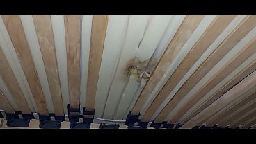 Fut gaura din saltea si ejaculez sperma sub pat 