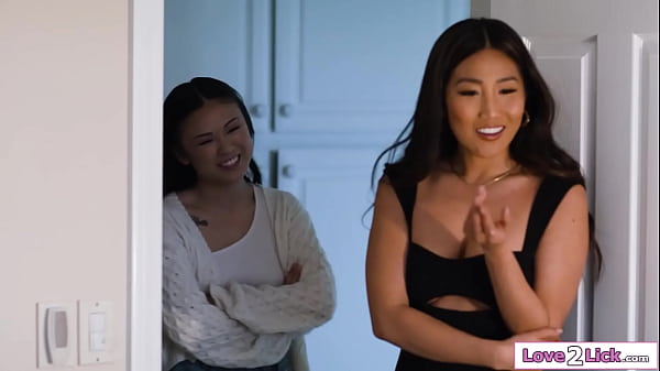 Korean jennie rose asks if she could have a peek inside her old lulu chu takes her to her old bedroom and kisses her and licks her pussy