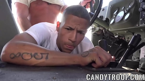 Army boy assfuck truck goes on a ride 