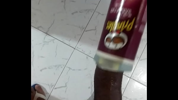 homemade ass with a tube of Pringles 