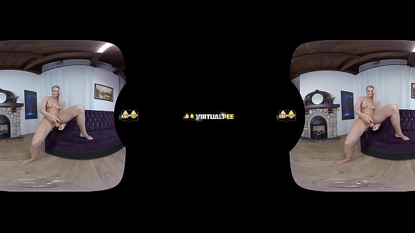 Virtualpee Vibrator play for blonde babe Katy_Sky who_plays with her pee